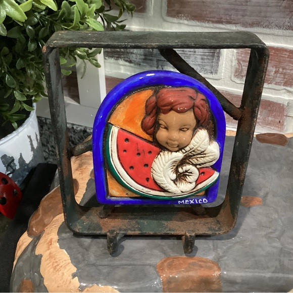 🔵 Extremely unique Mexico Art Decor Key Holder - Heavy Metal & Ceramic Crafted - Picture 2 of 11